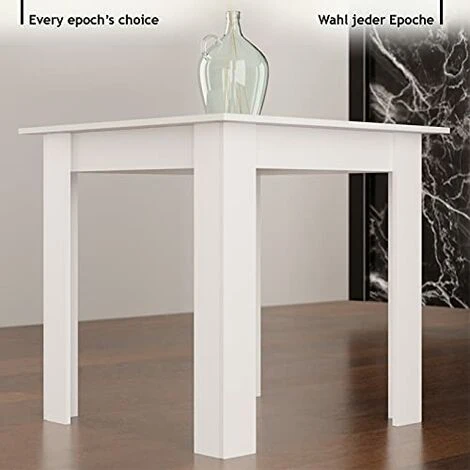 Nova Tavolo Da Pranzo Quadrato Piedi Ad L Da Salotto Cucina Con Piano Di Vari Colori Colore : BIANCO 7 Nova Tavolo Da Pranzo Quadrato Piedi Ad L Da Salotto Cucina Con Piano Di Vari Colori Colore : BIANCO - immagine 5