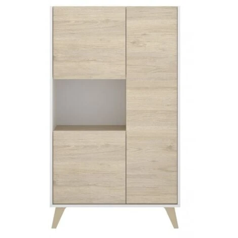 Credenza Soggiorno 135 Cm Abby Bianco Opaco E Rovere Naturale Con Tre Ante Bianco E Naturale 6 Credenza Soggiorno 135 Cm Abby Bianco Opaco E Rovere Naturale Con Tre Ante Bianco E Naturale - immagine 4