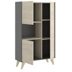 Credenza Soggiorno 135 Cm Abby Grafite E Rovere Naturale Con Tre Ante Grafite E Naturale -Vendite HOMCOM || VIDAXL || Songmics 54288604 4