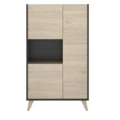 Credenza Soggiorno 135 Cm Abby Grafite E Rovere Naturale Con Tre Ante Grafite E Naturale -Vendite HOMCOM || VIDAXL || Songmics 54288604 5