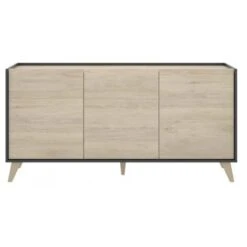 Madia Soggiorno 155 Cm Abby Grafite E Rovere Naturale Con Tre Ante Grafite E Naturale -Vendite HOMCOM || VIDAXL || Songmics 54288694 3