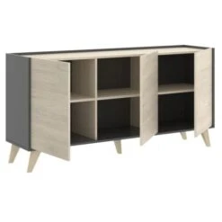 Madia Soggiorno 155 Cm Abby Grafite E Rovere Naturale Con Tre Ante Grafite E Naturale -Vendite HOMCOM || VIDAXL || Songmics 54288694 4