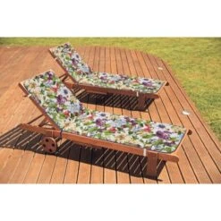 Cuscino Sdraio Morbido Copri Seduta Lettino Prendisole Mare Pieghevole 100% Made In Italy Floreale - Viola -Vendite HOMCOM || VIDAXL || Songmics 54313180 3