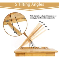 Todeco Vassoio Pieghevole, Tavolino Portatile Per Notebook, Scrivania Regolabile Con Ampia Ventilazione, Materiale: Bambù, Dimensione Tavolo: 55,1 X 35,1 Cm -Vendite HOMCOM || VIDAXL || Songmics 54376700 4