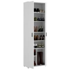 Scarpiera 190 Cm Adam Bianco Opaco Con Due Ante E Sei Ripiani Bianco -Vendite HOMCOM || VIDAXL || Songmics 54673685 5