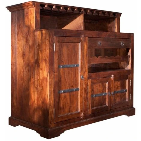 OXFORD 903 Mobile Bar In Legno Di Acacia - Laccato / Nougat 140x66x125 3 OXFORD 903 Mobile Bar In Legno Di Acacia - Laccato / Nougat 140x66x125