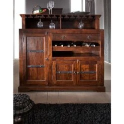 OXFORD 903 Mobile Bar In Legno Di Acacia - Laccato / Nougat 140x66x125 10 OXFORD 903 Mobile Bar In Legno Di Acacia - Laccato / Nougat 140x66x125 -Vendite HOMCOM || VIDAXL || Songmics 54689190 4