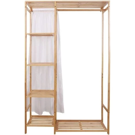 Stand Appendiabiti Da Terra Armadio Aperto Appendiabiti Bambù Porta Abiti Da Terra Con Ripiani Portabiti Ingresso 90x30x146cm 6 Stand Appendiabiti Da Terra Armadio Aperto Appendiabiti Bambù Porta Abiti Da Terra Con Ripiani Portabiti Ingresso 90x30x146cm - immagine 4