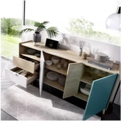 Madia 180x43 Cm Penny Con Tre Ante E Due Cassetti Multicolore Multicolore -Vendite HOMCOM || VIDAXL || Songmics 54839568 2