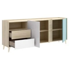 Madia 180x43 Cm Penny Con Tre Ante E Due Cassetti Multicolore Multicolore -Vendite HOMCOM || VIDAXL || Songmics 54839568 4