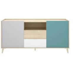 Madia 155x43 Cm Penny Con Due Ante E Due Cassetti Multicolore Multicolore -Vendite HOMCOM || VIDAXL || Songmics 54839569 3