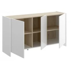 Madia Soggiorno 138 Cm Britney Bianco Opaco E Rovere Naturale Con Tre Ante Bianco E Naturale -Vendite HOMCOM || VIDAXL || Songmics 54911259 4