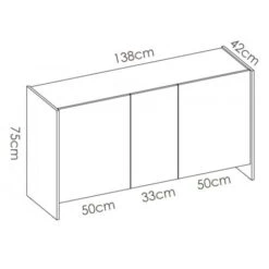 Madia Soggiorno 138 Cm Britney Bianco Opaco E Rovere Naturale Con Tre Ante Bianco E Naturale -Vendite HOMCOM || VIDAXL || Songmics 54911259 5