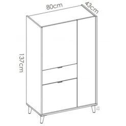 Credenza Alta 137 Cm Penny Multicolore Con Tre Ante Ed Un Cassetto Multicolore -Vendite HOMCOM || VIDAXL || Songmics 54911262 5