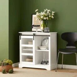 SoBuy Credenza Cucina Vetrina Credenza Con Anta Scorrevole In Vetro, Mobile Da Cucina, Bianco, L80 X P39 X A82 Cm, FSB46-W -Vendite HOMCOM || VIDAXL || Songmics 55765994 5