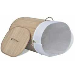 Nova Cesto Portabiancheria In Bambù Ovale 45x35x60 Cm Con Maniglie Vari Colori Colore : NATURALE -Vendite HOMCOM || VIDAXL || Songmics 56067948 5