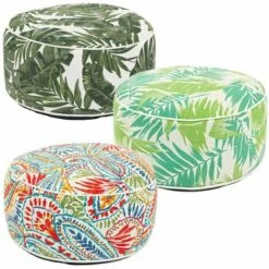 Pouf Da Giardino Gonfiabile Esterno Poltrona Bizzotto In Tessuto PVC Ø 53 Cm - Fantasia: Azzorre