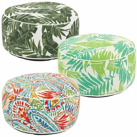 Pouf Da Giardino Gonfiabile Esterno Poltrona Bizzotto In Tessuto PVC Ø 53 Cm - Fantasia: Azzorre 3 Pouf Da Giardino Gonfiabile Esterno Poltrona Bizzotto In Tessuto PVC Ø 53 Cm - Fantasia: Azzorre