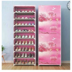 Scarpiera 10 Ripiani Salvaspazio Scaffale Portascarpe Tessuto TNT Rosa Flamingo -Vendite HOMCOM || VIDAXL || Songmics 56650580 4