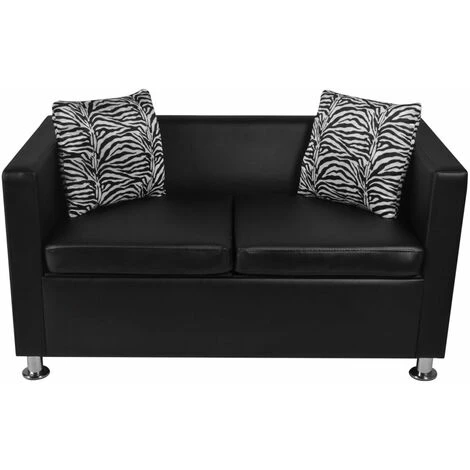 Nova Divano A 2 Posti Con Braccioli Divano Salotto In Ecopelle Elegante Vari Colori Colore : Nero 6 Nova Divano A 2 Posti Con Braccioli Divano Salotto In Ecopelle Elegante Vari Colori Colore : Nero - immagine 4