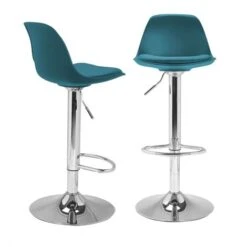 Lotto Di 2 Sgabelli Da Bar KARL Design Blu Acqua 8 Lotto Di 2 Sgabelli Da Bar KARL Design Blu Acqua -Vendite HOMCOM || VIDAXL || Songmics 57241768 2