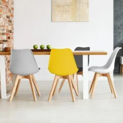 Set Di 4 Sedie SARA Mix Color Grigio Scuro, Grigio Chiaro, Bianco E Giallo 10 Set Di 4 Sedie SARA Mix Color Grigio Scuro, Grigio Chiaro, Bianco E Giallo -Vendite HOMCOM || VIDAXL || Songmics 57241770 4