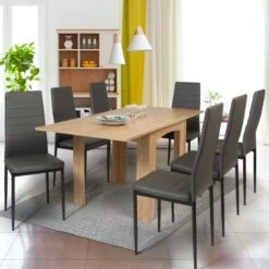Tavolo Da Pranzo Allungabile DONA Per 6-8 Persone Faggio 80-160 Cm