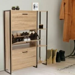 Scarpiera LUIS 3 Ante Con Mensola Design Industriale