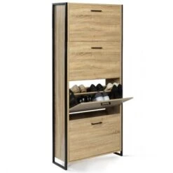 Scarpiera LUIS 4 Ante Design Industriale -Vendite HOMCOM || VIDAXL || Songmics 57241790 2