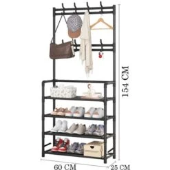 Appendiabiti Ingresso Terra Stand Attaccapanni Panca Scarpiera 4 Ripiani Bianco 11 Appendiabiti Ingresso Terra Stand Attaccapanni Panca Scarpiera 4 Ripiani Bianco -Vendite HOMCOM || VIDAXL || Songmics 57324326 5