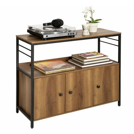 SoBuy Mobiletto Soggiorno Credenza Cucina Con 3 Ante E 1 Ripiano A Giorno Armadietto Stile Vintage 100x38x80cm FSB63-PF 3 SoBuy Mobiletto Soggiorno Credenza Cucina Con 3 Ante E 1 Ripiano A Giorno Armadietto Stile Vintage 100x38x80cm FSB63-PF