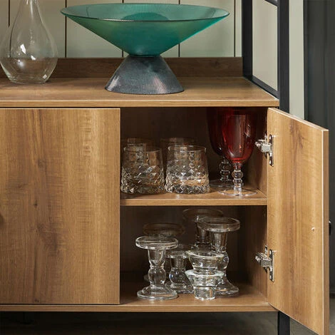 SoBuy Mobiletto Soggiorno Credenza Cucina Con 3 Ante E 1 Ripiano A Giorno Armadietto Stile Vintage 100x38x80cm FSB63-PF 5 SoBuy Mobiletto Soggiorno Credenza Cucina Con 3 Ante E 1 Ripiano A Giorno Armadietto Stile Vintage 100x38x80cm FSB63-PF - immagine 3