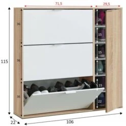 Scarpiera, Armadio Portascarpe A 4 Ante, Mobile Basso Multiuso Con 5 Ripiani, Scarpiera Moderna, Cm 106x22h115, Rovere E Bianco 9 Scarpiera, Armadio Portascarpe A 4 Ante, Mobile Basso Multiuso Con 5 Ripiani, Scarpiera Moderna, Cm 106x22h115, Rovere E Bianco -Vendite HOMCOM || VIDAXL || Songmics 58748665 3