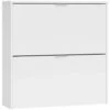 Scarpiera, Armadio Portascarpe A 2 Ante A Ribalta, Scarpiera Bassa Da Ingresso, Mobile Basso, Cm 75x22h76, Bianco -Vendite HOMCOM || VIDAXL || Songmics 58748666 1