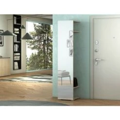 Appendiabiti A Colonna 35x195H Cm Olmo Con Specchio Olmo