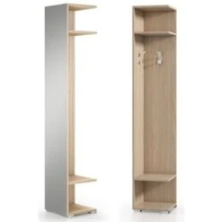 Appendiabiti A Colonna 35x195H Cm Olmo Con Specchio Olmo -Vendite HOMCOM || VIDAXL || Songmics 58773595 3