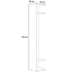 Appendiabiti A Colonna 35x195H Cm Olmo Con Specchio Olmo -Vendite HOMCOM || VIDAXL || Songmics 58773595 4