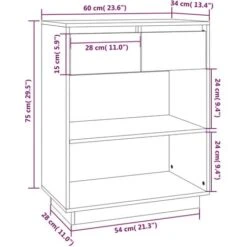 Mobile Consolle Bianco 60x34x75 Cm In Legno Massello Di Pino VidaXL -Vendite HOMCOM || VIDAXL || Songmics 59685454 3
