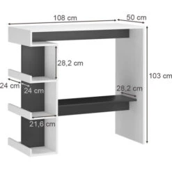 Tavolo Da Bar „Dana“ Bianco/Antracite Vicco -Vendite HOMCOM || VIDAXL || Songmics 59689619 3