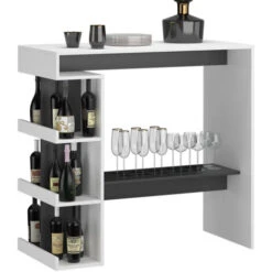 Tavolo Da Bar „Dana“ Bianco/Antracite Vicco -Vendite HOMCOM || VIDAXL || Songmics 59689619 4