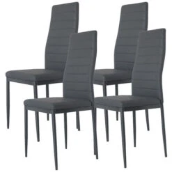 HOBAG Set Di 4 Sedie Per Sala Da Pranzo VALENTIN Grigio