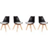HOBAG Set Di Quattro Sedie Scandinave VLSY Bianco/Nero -Vendite HOMCOM || VIDAXL || Songmics 59765174 1