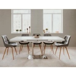 Tavolo Da Salotto 120x80 Cm Allungabile A 200 Cm Colore Bianco Opaco Bianco -Vendite HOMCOM || VIDAXL || Songmics 60094695 2