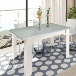 Tavolo Da Pranzo Cemento Allungabile Di 50 Cm, Tavoli Da