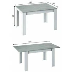 Tavolo Da Pranzo Cemento Allungabile Di 50 Cm, Tavoli Da -Vendite HOMCOM || VIDAXL || Songmics 60954509 4