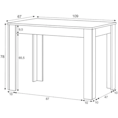 Tavolo Fisso, Tavolo Per Sala Pranzo, Tavolo Consolle Moderno Per Salotto O Cucina, Cm 109x67x78, Bianco E Rovere 5 Tavolo Fisso, Tavolo Per Sala Pranzo, Tavolo Consolle Moderno Per Salotto O Cucina, Cm 109x67x78, Bianco E Rovere - immagine 3