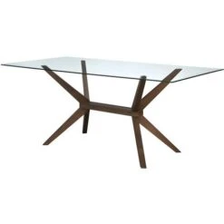 Tavolo Da Pranzo 6 Coperti Vetro Temperato E Faggio - BELINDA -Vendite HOMCOM || VIDAXL || Songmics 63142549 4