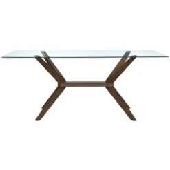 Tavolo Da Pranzo 6 Coperti Vetro Temperato E Faggio - BELINDA -Vendite HOMCOM || VIDAXL || Songmics 63142549 5