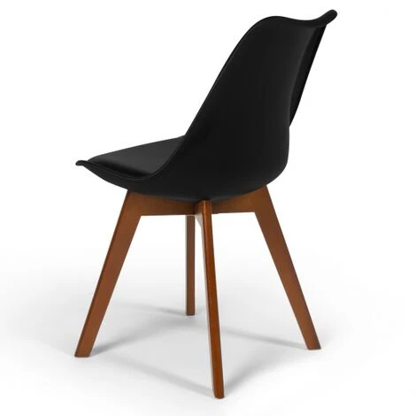 Set Di 6 Sedie SARA Nere Con Gambe Scure Per Sala Da Pranzo 6 Set Di 6 Sedie SARA Nere Con Gambe Scure Per Sala Da Pranzo - immagine 4