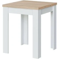Dmora Tavolo Allungabile Newark, Tavolo Da Pranzo Pieghevole Apertura A Libro, Tavolo Ausiliario Richiudibile, Cm 67x67/135h79, Bianco E Rovere -Vendite HOMCOM || VIDAXL || Songmics 63754195 5